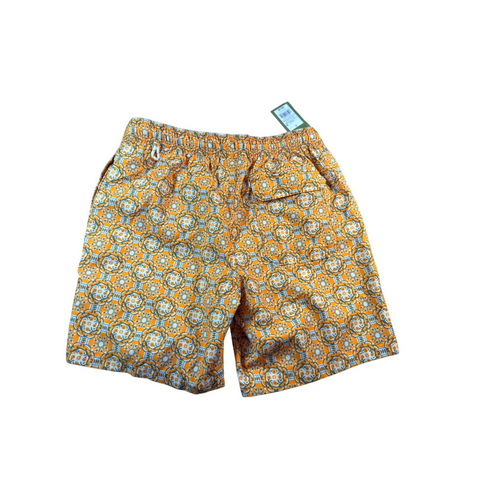 Goodfellow & Co Mens 7" Swim Trunks Gold Medallion Tile Geometric Yellow Small - Picture 2 of 5